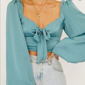 Verge Girl Drunk In Love Tie Front Top